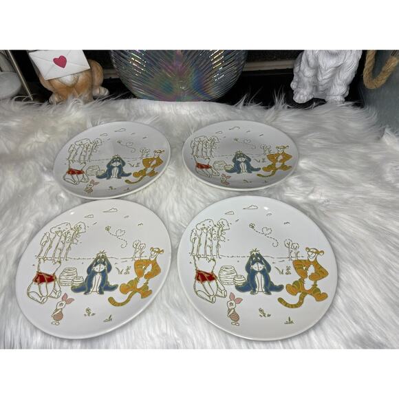Disney Winnie The Pooh Decorative Plate Set x4 New Piglet and Friends - Picture 2 of 9